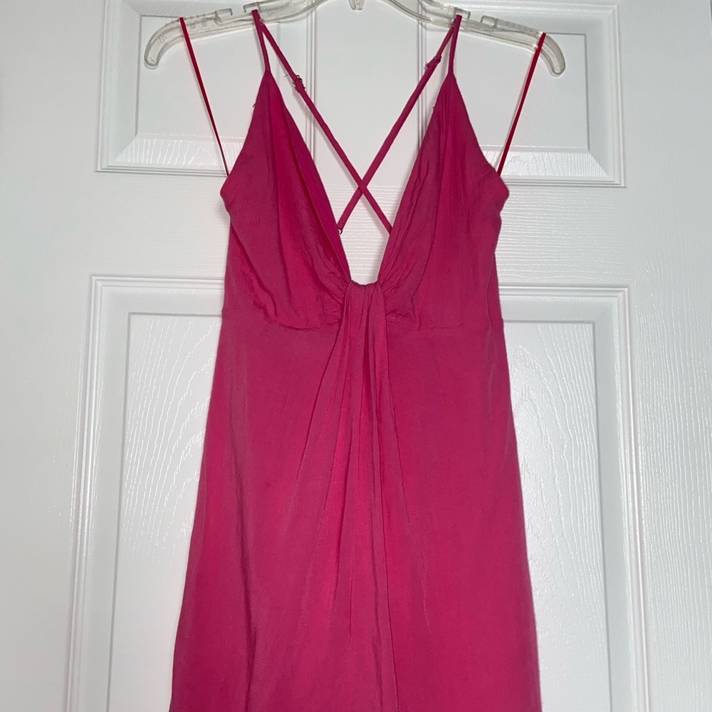 Pink mini dress with adjustable straps